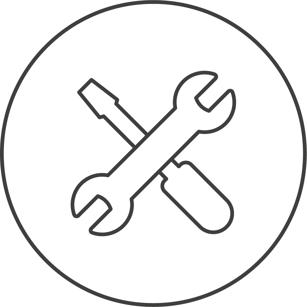 Icon screwdriver and wrench