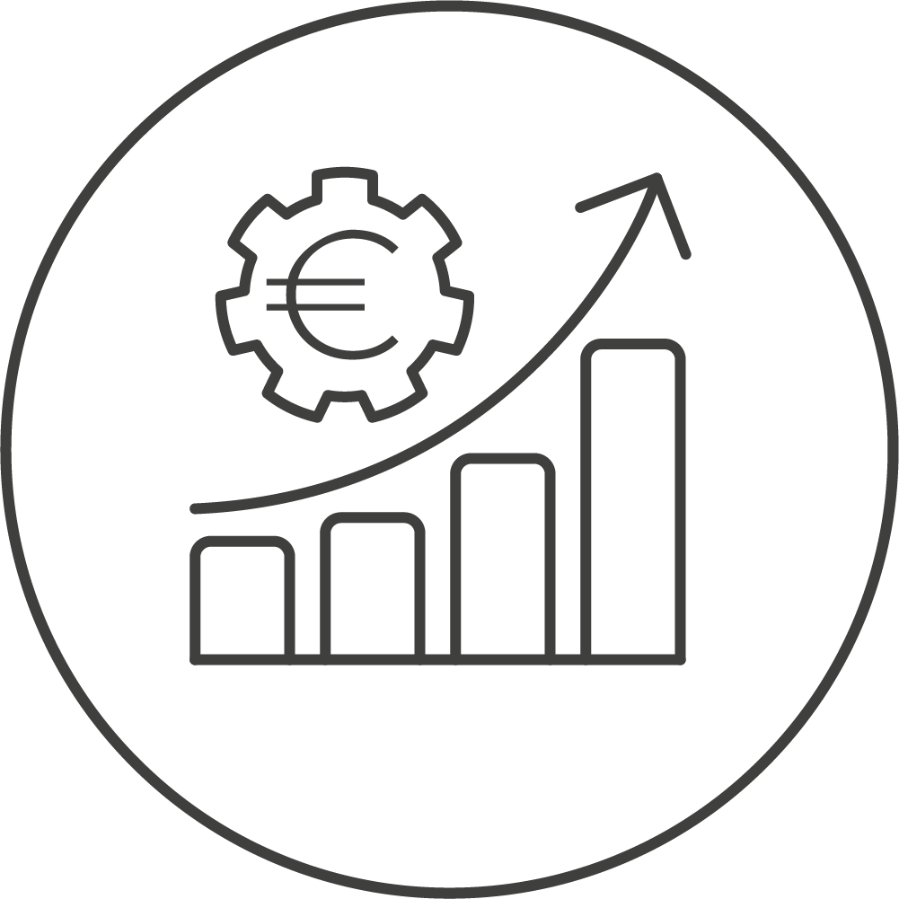 Rising graph icon