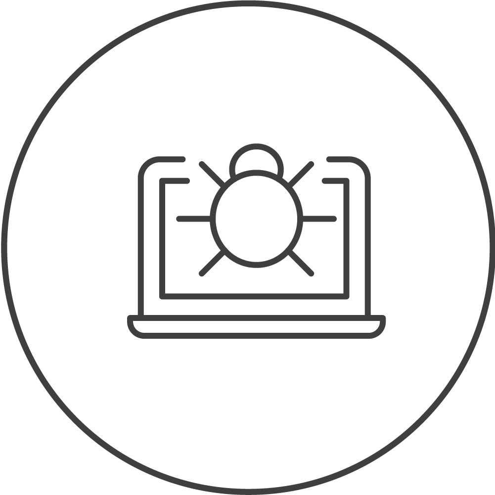 Icon of a laptop with sunrise