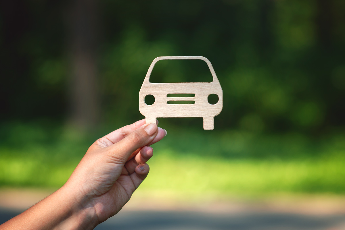 Hand paper car nature